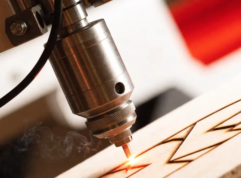 Laser cutting a pattern into plywood