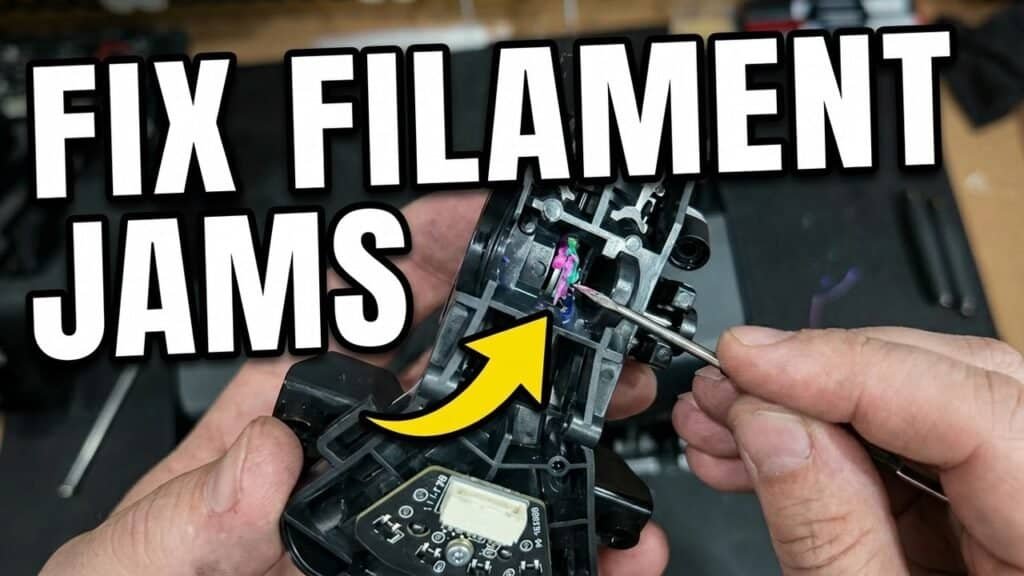 Bambu Lab AMS 2 Pro opened up to clear a filament jam