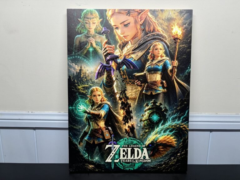 Legend of Zelda: Tears of the Kingdom artwork UV printed in full colour on a wood panel